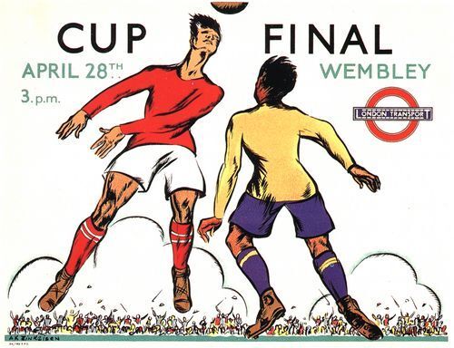 1934 FA Cup Final Man City Portsmouth Transport Poster A3 / A2 Print