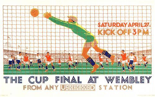 1929 FA Cup Final Bolton Portsmouth Transport Poster A3 / A2 Print