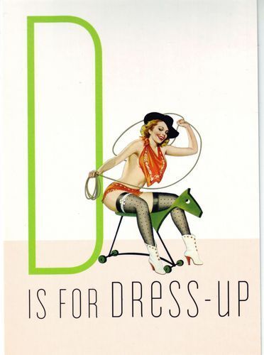 1950's Vintage Pin-Up Girl D For Dress Up Poster  A3 / A2 Print