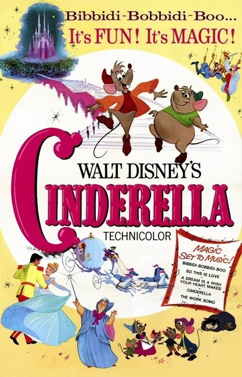 CINDERELLA 1950 FILM POSTER A3 REPRINT