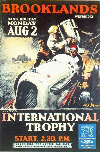 1937 Brooklands International Trophy Motor Racing Poster  A3 / A2 Print