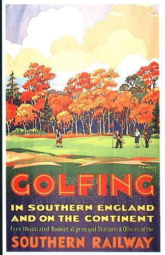 Vintage Southern Railways Golf in The South Railway Poster A3/A2 Print