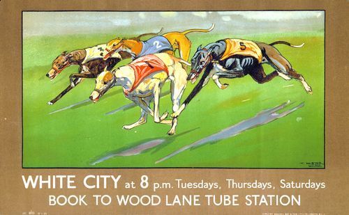 1928 White City Greyhound Racing Poster  A3 / A2 Print