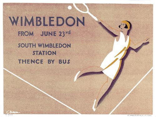 1930 Wimbledon Tennis Championships Promotional Poster A3 Print