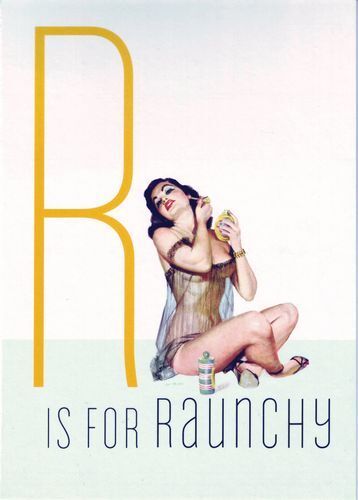 1950's Vintage Pin-Up Girl R For Raunchy Poster  A3 / A2 Print