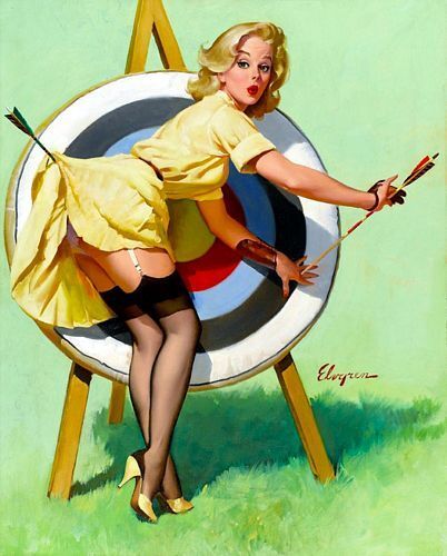 1950's Pin Up Girl Art Archery Poster A3 / A2 Print