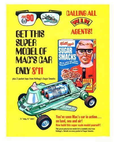 1970's Gerry Anderson's Joe 90 Kellogs Sugar Smacks Advert Poster A3 Print