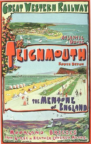Vintage GWR Teignmouth Devon Railway Poster A3/A2 Print