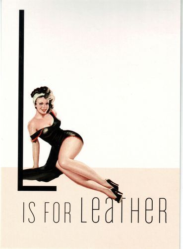 1950's Vintage Pin-Up Girl L For Leather Poster  A3 / A2 Print