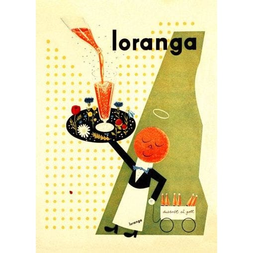 Adorable 1930’s Swedish Sparkling Orange Drink Advertisement