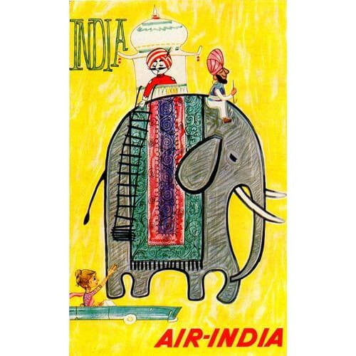 Air India Indian Travel Poster Print A3/A4 - Posters Prints 