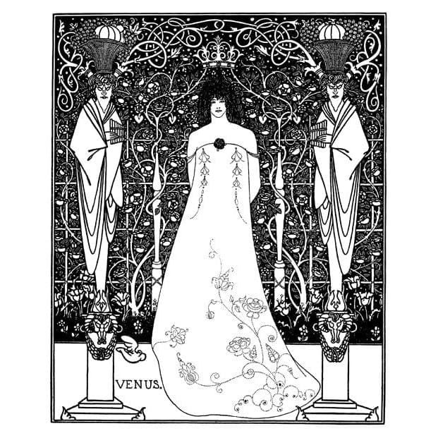 Aubrey Beardsley Illustration From Wagnerian Opera Venus & 