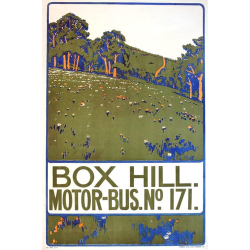 Early 20th Century Box Hill Surrey Bus Poster A3 Print - A3 