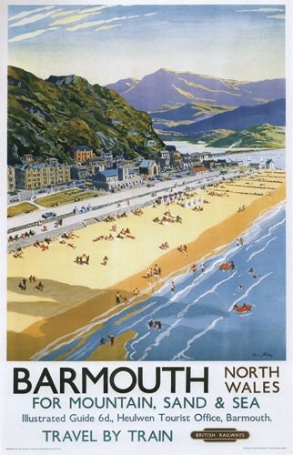 Vintage BR Barmouth North Wales Railway Poster   A3/A2/A1 Print