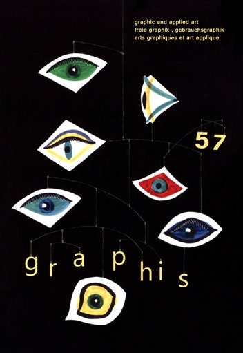 Vintage 1950's Graphis Magazine Mid Century Design Magazine Cover Art A3 Poster Reprint