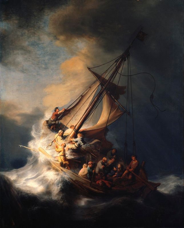 Christ In The Storm On The Sea of Galilee by Rembrandt A3/A2/A1 Art Print/Canvas