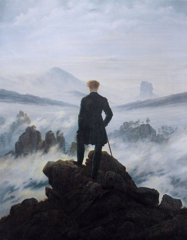 Wanderer Above The Sea of Fog by Casper Friedrich A3/A2/A1 Art Print/Canvas