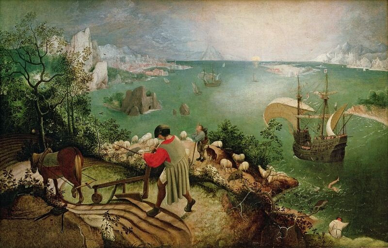 Landscape With The Fall of Icarus by Pieter Brueghel A3/A2/A1 Art Print/Canvas