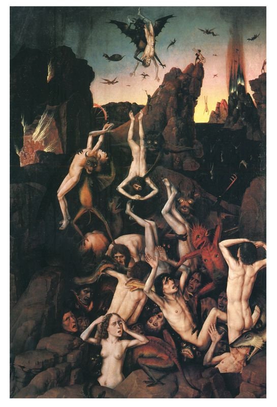 Section of Descent in to Hell by Dieric Bouts A3/A2/A1 Art Print/Canvas