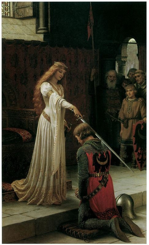 The Accolade by Edmund Leighton A3/A2/A1 Art Print/Canvas