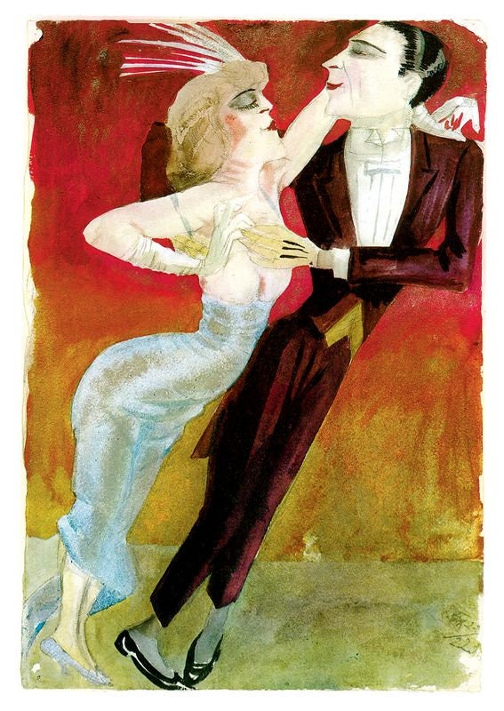 Modern Couple Dancing by Otto Dix A3/A2/A1 Art Print/Canvas