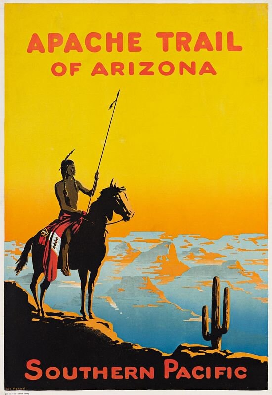 Vintage Apache Trail of Arizona Tourism Poster Print A3/A4