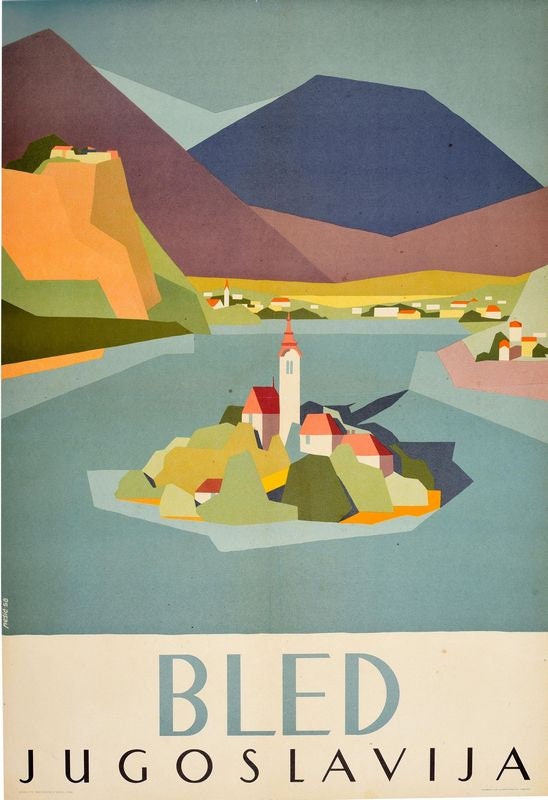 Vintage Bled Yugoslavia Tourism Poster Print A3/A4
