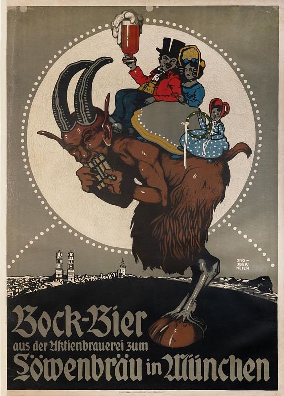 Vintage Lowenbrau Bock Bier Advertisement Poster Print A3/A4