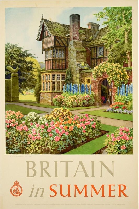 Vintage Britain in Summer Tourism Poster Print A3/A4