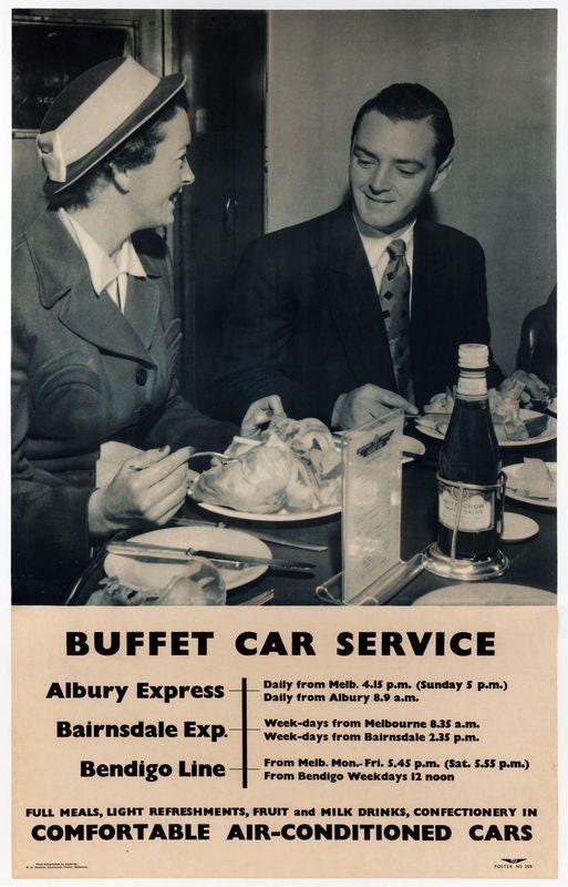 Vintage British Rail Buffet Car Service Railway Poster Print A3/A4