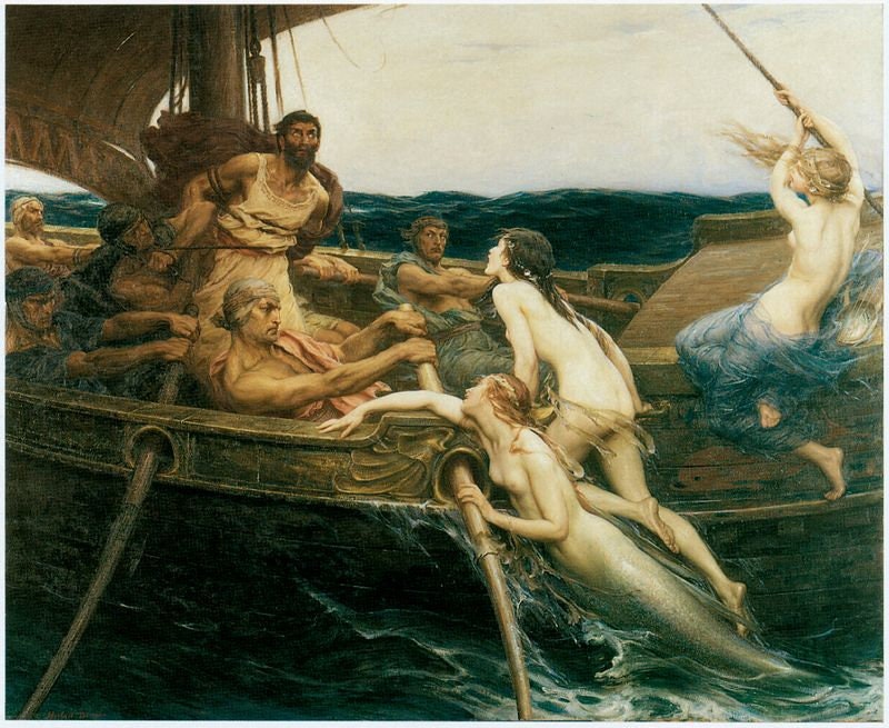 Ulysses and The Sirens by Herbert Draper A3/A2/A1 Art Print/Canvas