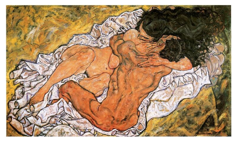 Embrace by Egon Schiele A3/A2/A1 Art Print/Canvas