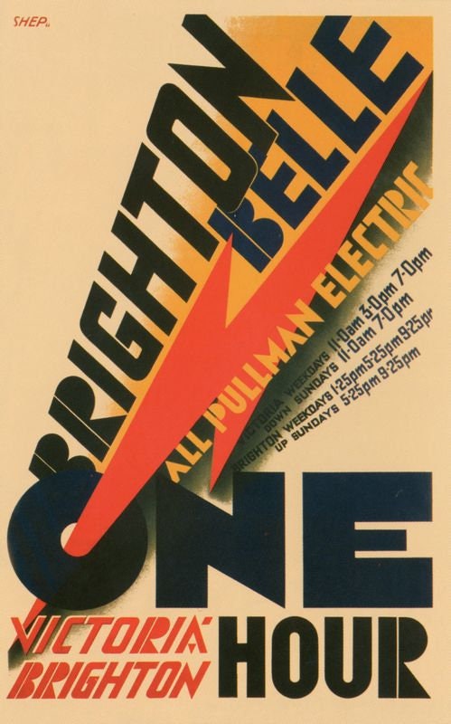 Vintage 1930's Southern Railways Brighton Belle Railway Poster Print A3/A4