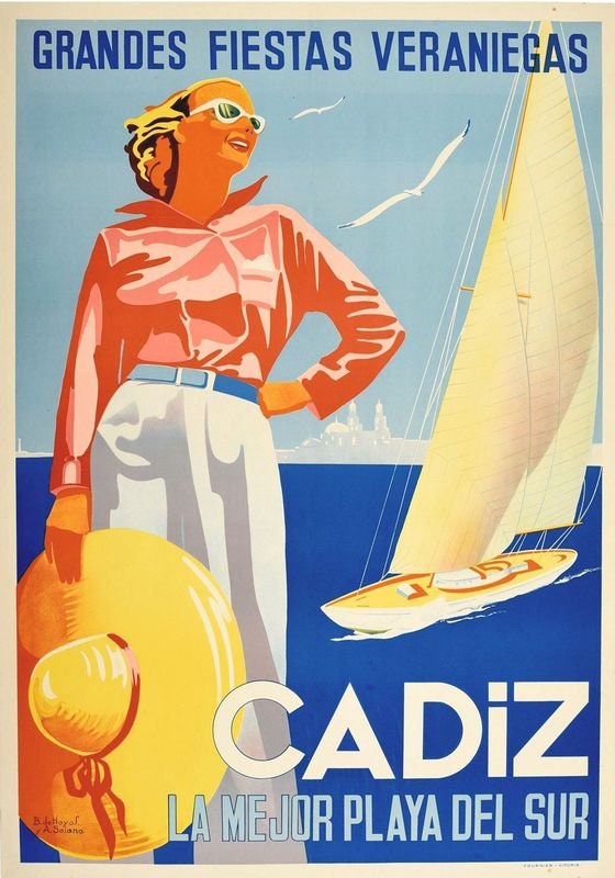 Vintage Cadiz Spain Tourism Poster Print A3/A4