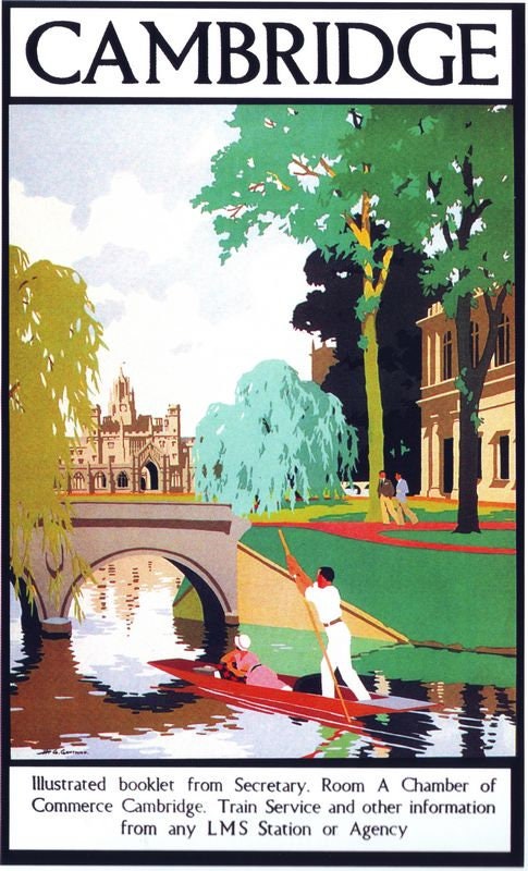 Vintage LMS Cambridge Railway Poster Print A3/A4