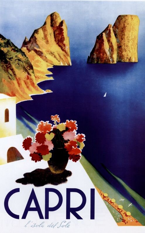 Vintage Capri Italy Tourism Poster Print A3/A4