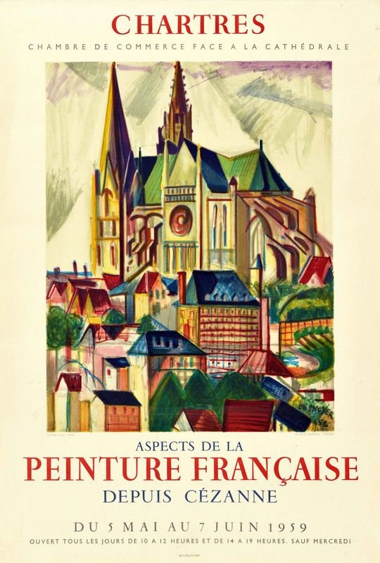 Vintage Cezanne Art Exhibition in Chartres Poster Print A3/A4