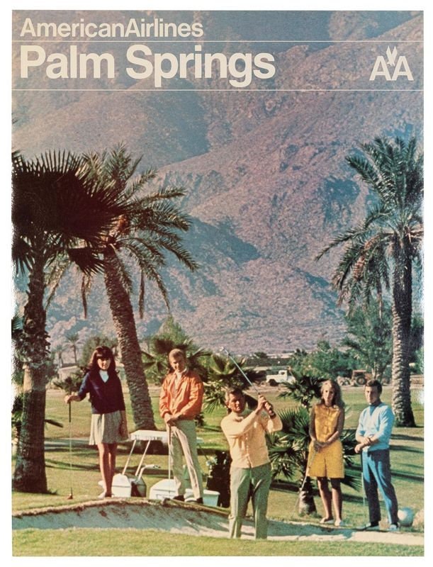 Vintage American Airlines Flights To Palm Springs Poster Print A3/A4