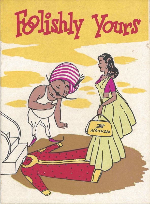 Vintage Air India Maharaja Foolishly Yours Airline Poster Print A3/A4