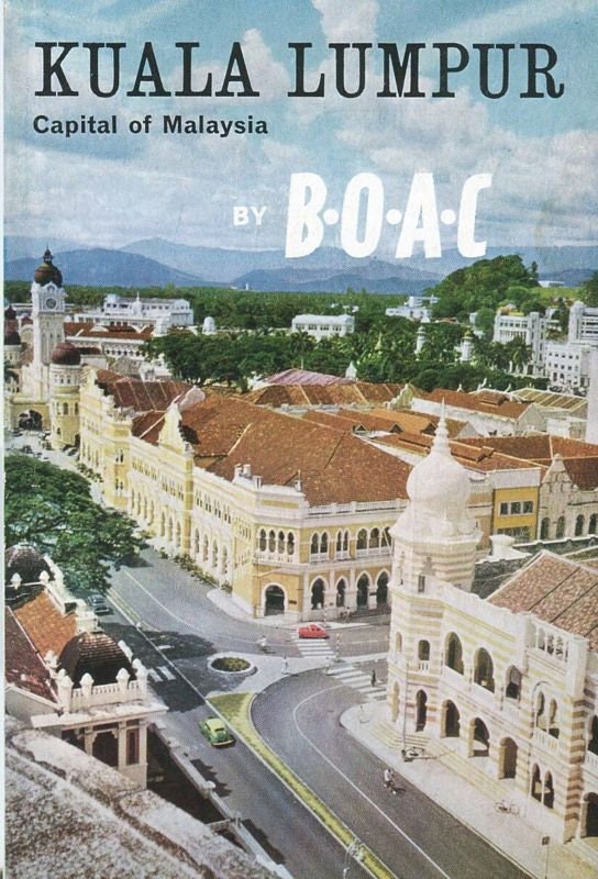 Vintage BOAC Flights To Kuala Lumpur Airline Poster Print A3/A4
