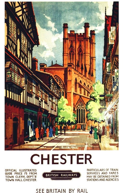 Vintage British Rail Chester Railway Poster Print A3/A4