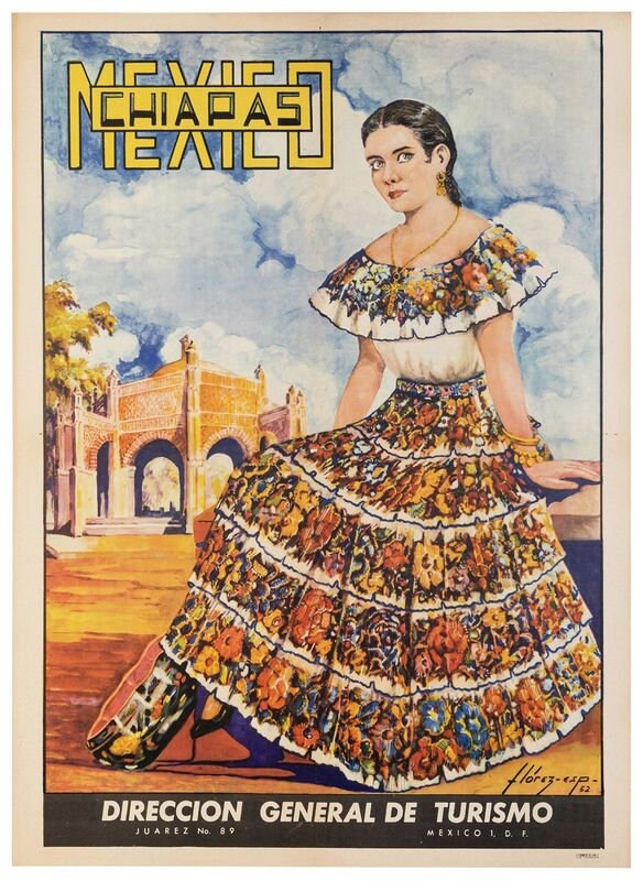 Vintage Chiapas Mexico Tourism Poster Print A3/A4