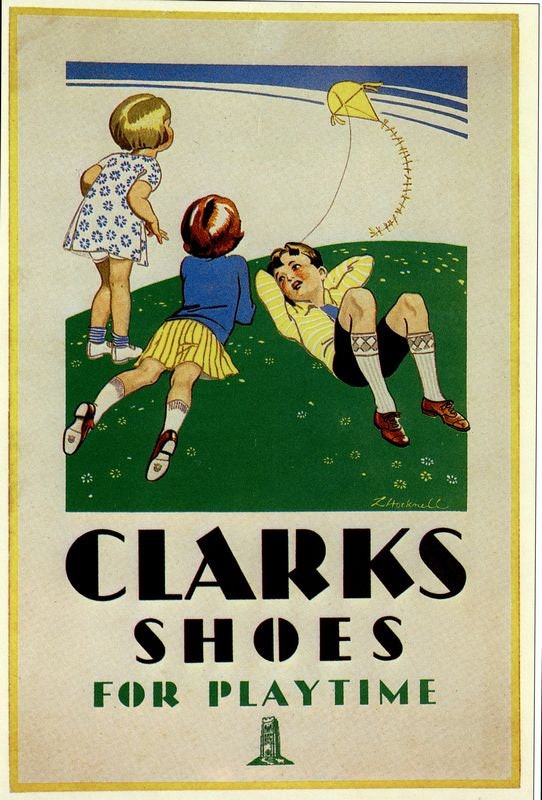 Vintage Clarks Shoes Advertisement Poster Print A3/A4