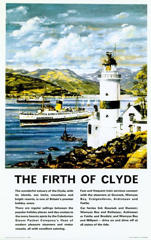 Vintage LMS Firth of Clyde Railway Poster Print A3/A4