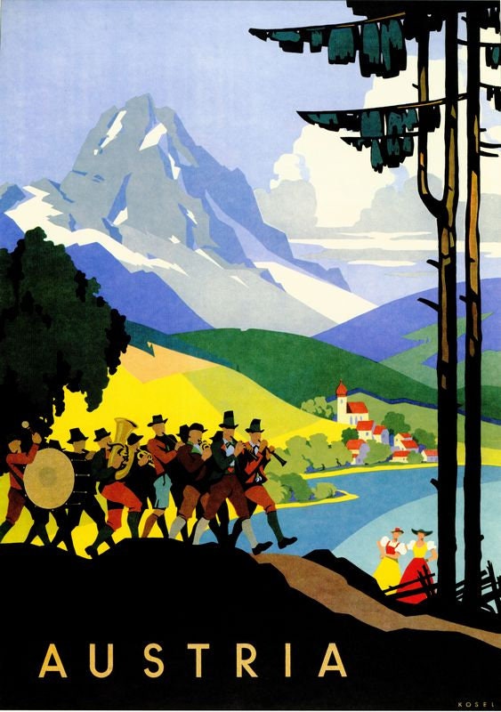 Vintage Austria Tourism Poster Print A3/A4