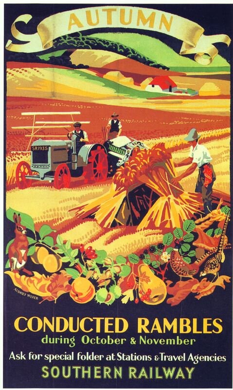Vintage Southern Railway Autumn Rambles Railway Poster Print A3/A4