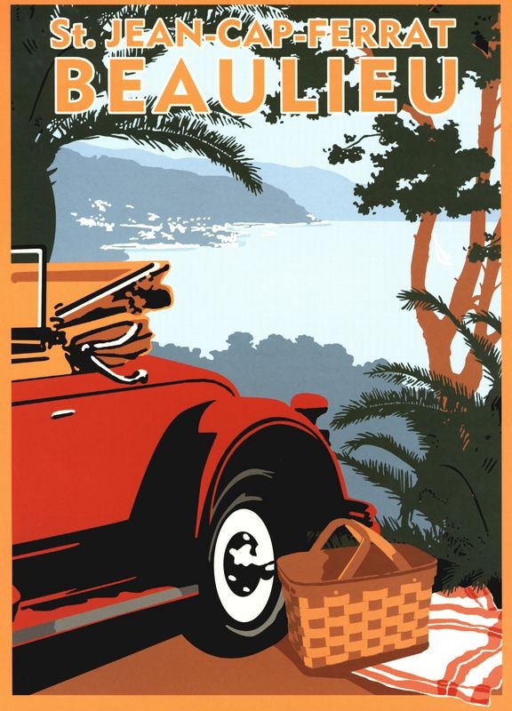 Vintage Beaulieu France Tourism Poster Print A3/A4