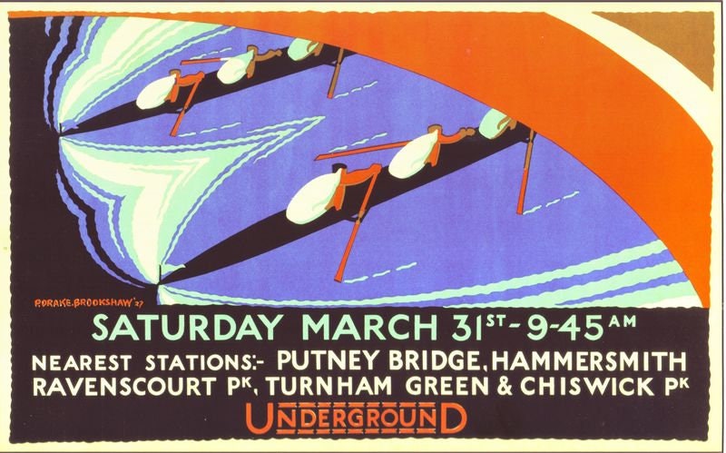 Vintage 1928 Oxford Cambridge University Boat Race Poster Print A3/A4