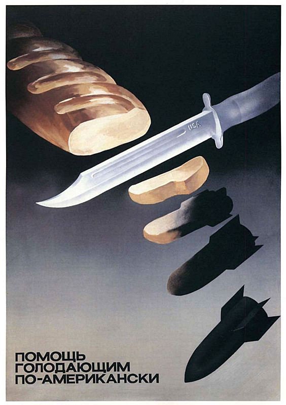 Vintage Bread Not Bombs Soviet Union Anti Nuclear War Poster Print A3/A4