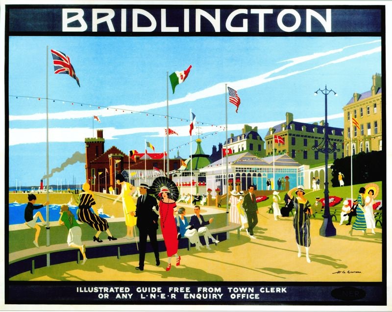 Vintage LNER Bridlington Promenade Yorkshire Railway Poster Print A3/A4